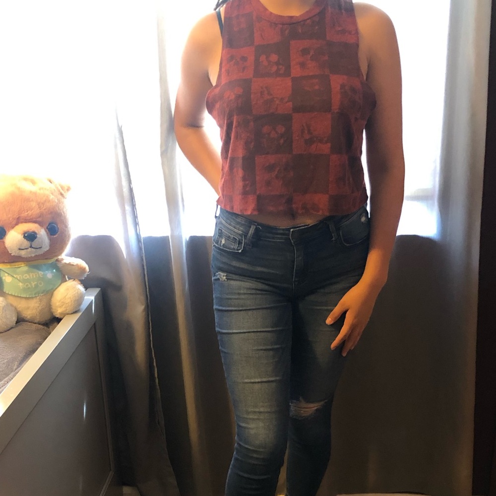 red skull crop top